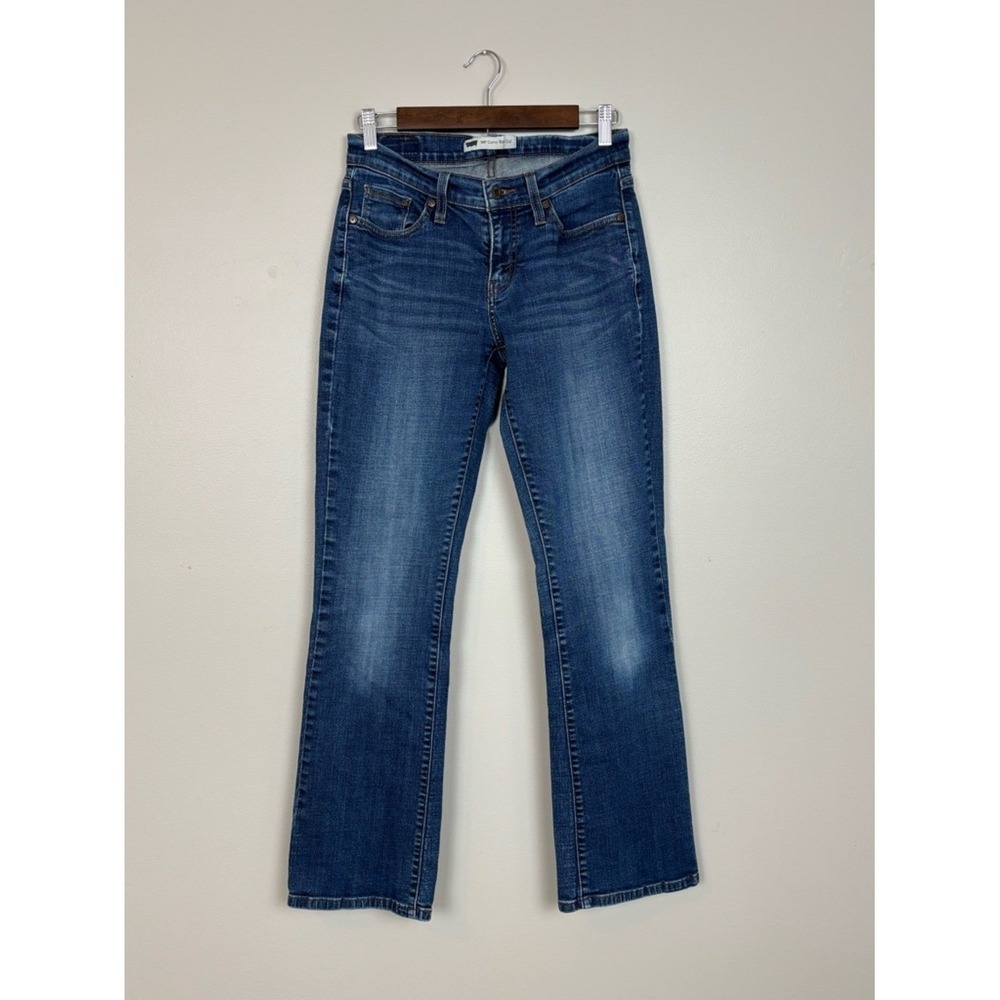 Levis Jeans Womens‎ 6M Blue 529 Curvy Boot Cut Whiskered Mid Rise Denim